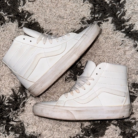 Vans Sk8-Hi Reissue High Top in White Leather - Picture 7 of 15